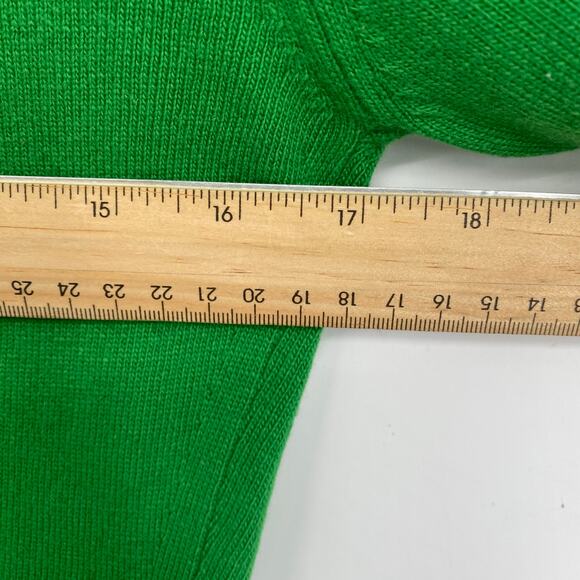 Vintage Ballatyne Sweater Women's Cashmere Thin Green Floral Made In Scotland - Picture 7 of 8